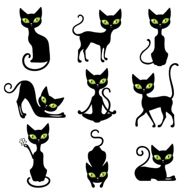 Cute Cat Cartoon Bigset.vector Clip Art for Commercial and - Etsy