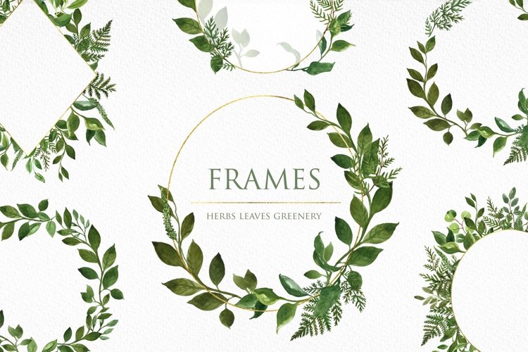 greenery border clipart