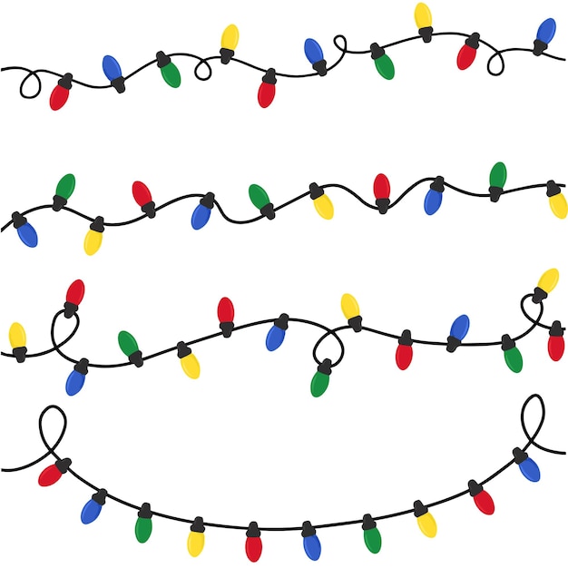 String Lights Clipart, Light Strings, Black Light Strings, PNG Lights ...