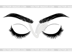 Closed Female Eyes Silhouette Clip Art