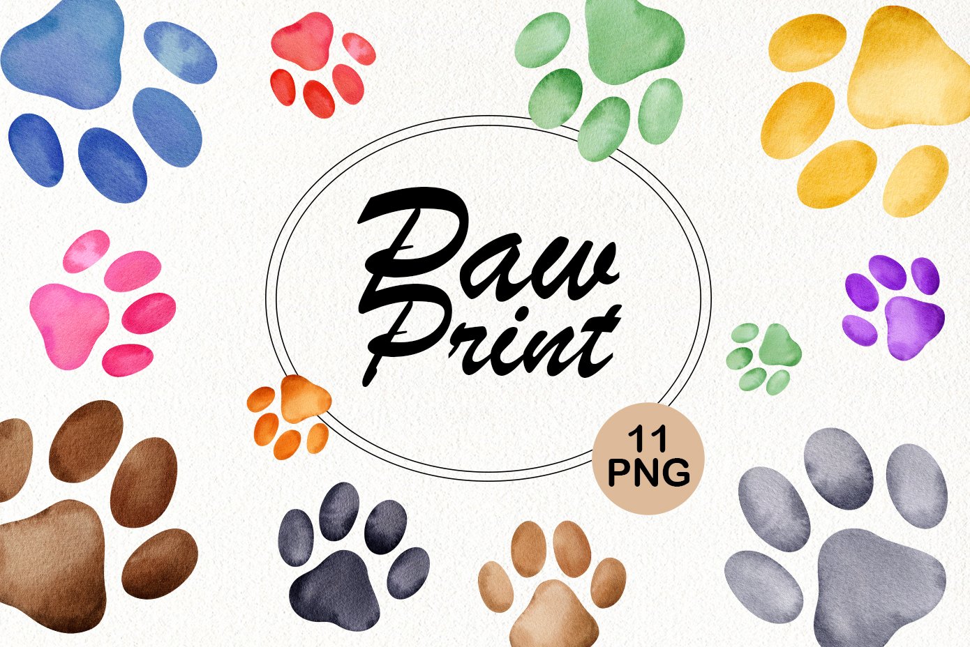 Paw Print Of Dog, Cat, Puppy Pet Footprint, Animal Foot Print Icon 