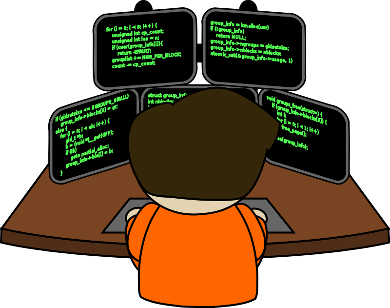Code and stuff on a computer screen vector clipart image - Free - Clip ...