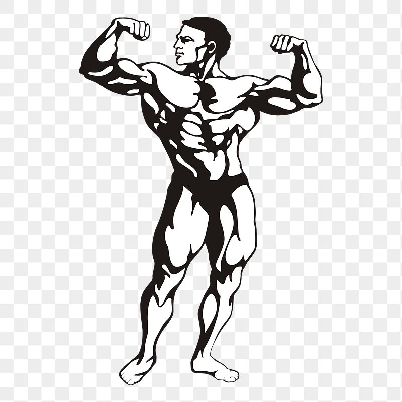 Bodybuilding Clipart - Flexing Bodybuilder - PNG - JPG - Cartoon ...