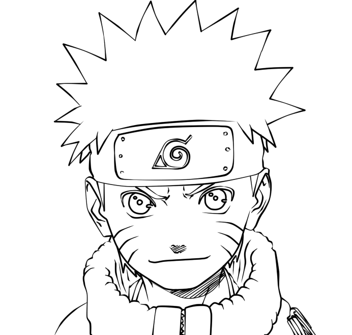 naruto clipart black and white