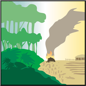 Four scenes of deforestation - Stock Illustration [31995833] - PIXTA