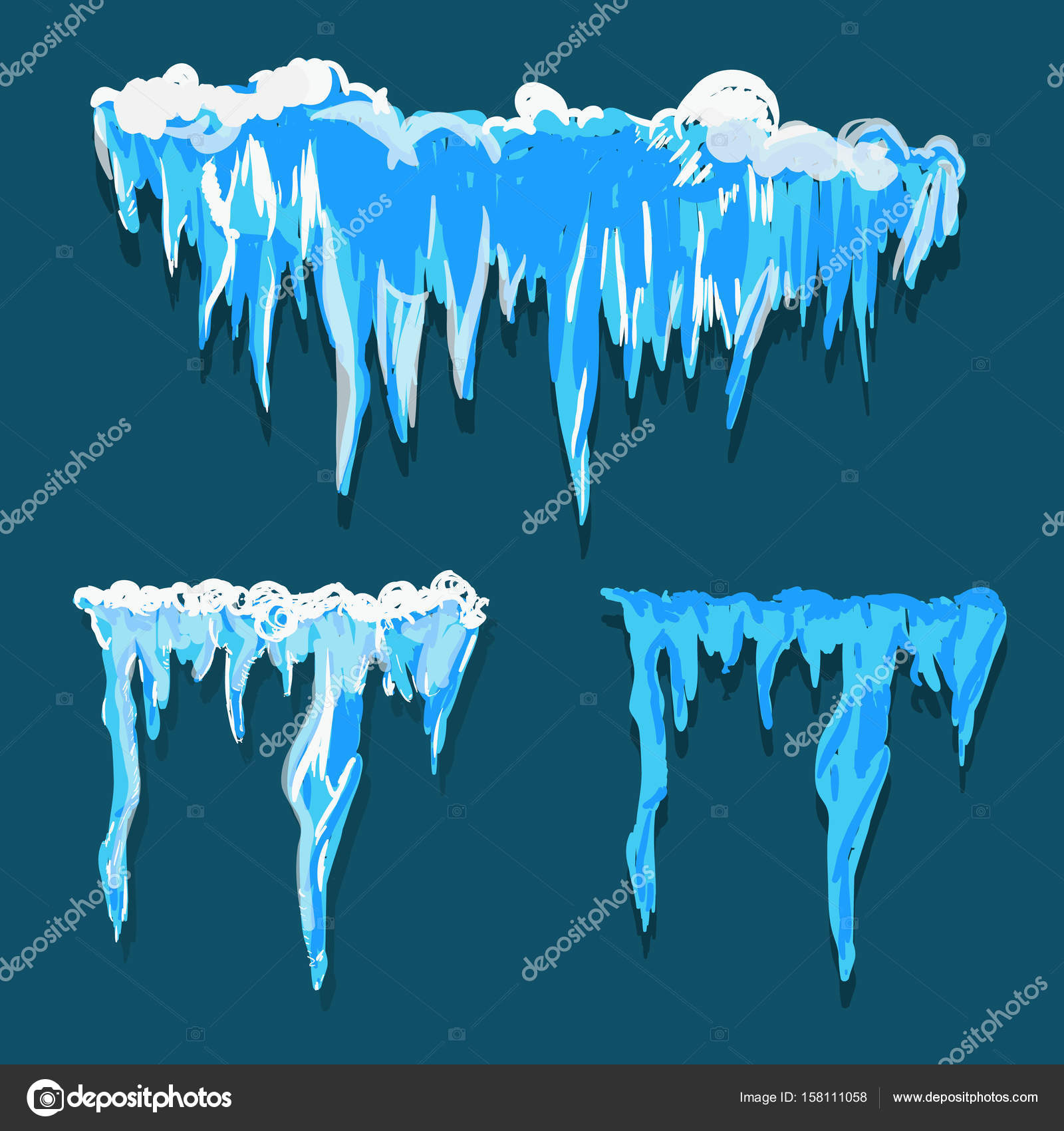 Vector icicle and snow elements clipart - Stock Illustration - Clip Art ...