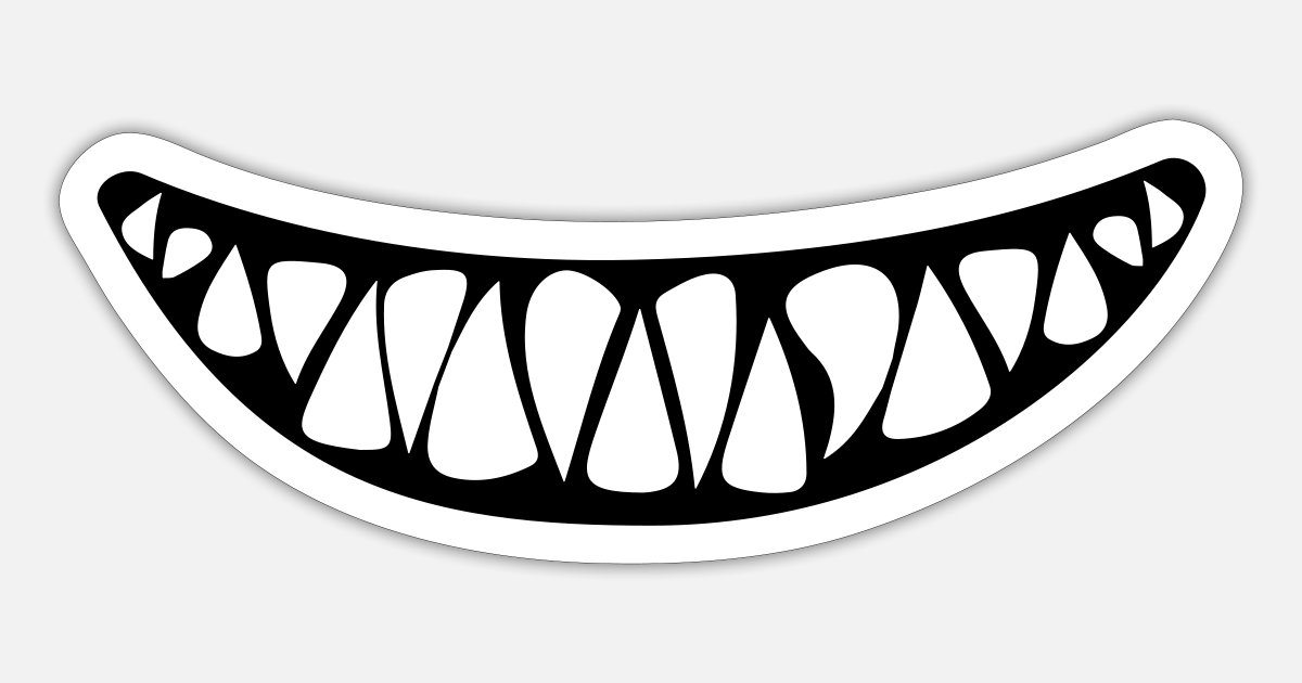 Monster Mouth Vector Icon Creepy Alien Jaws Sharp Teeth Huge Stock ...