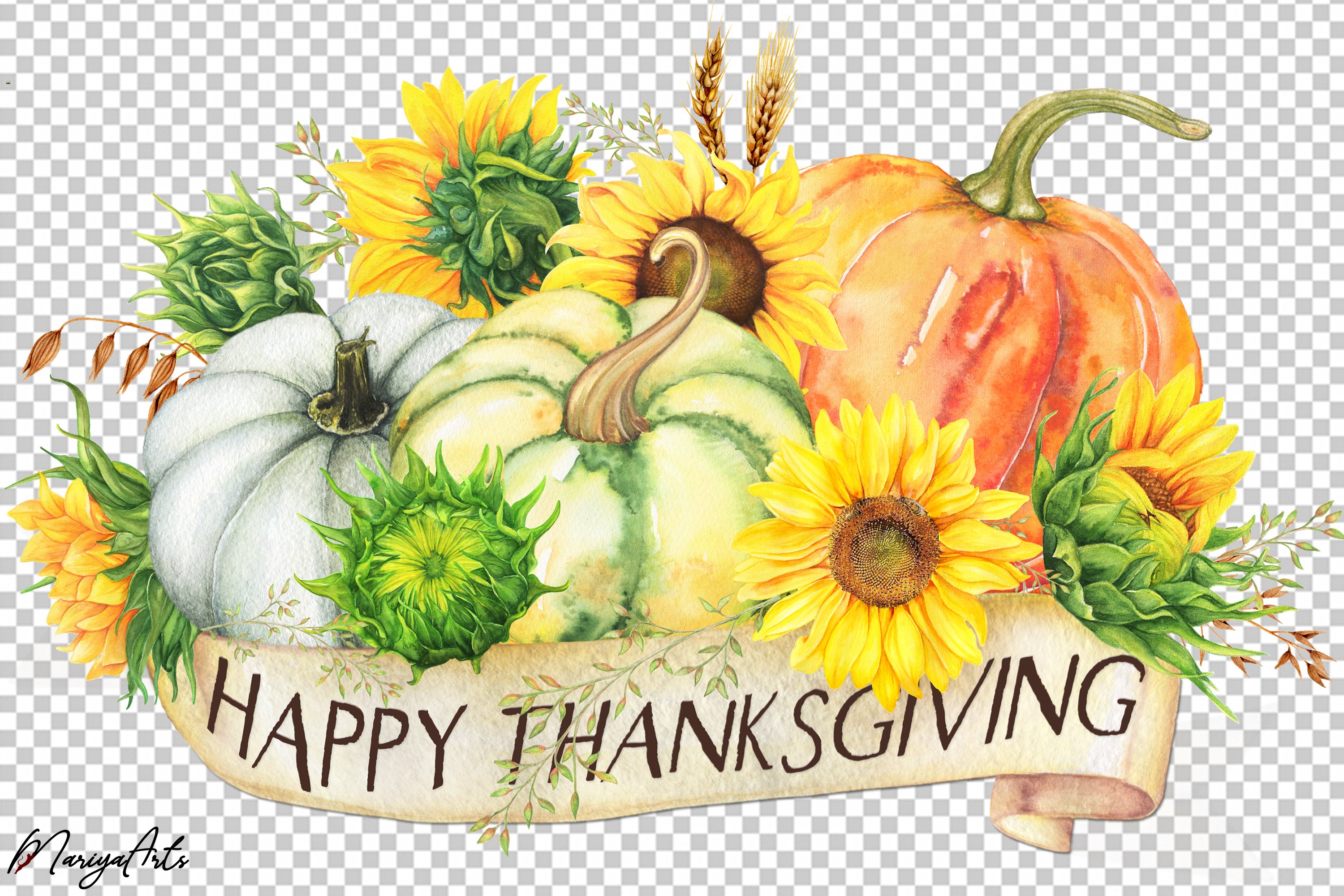 Happy Thanksgiving lettering on white background 11171138 Vector