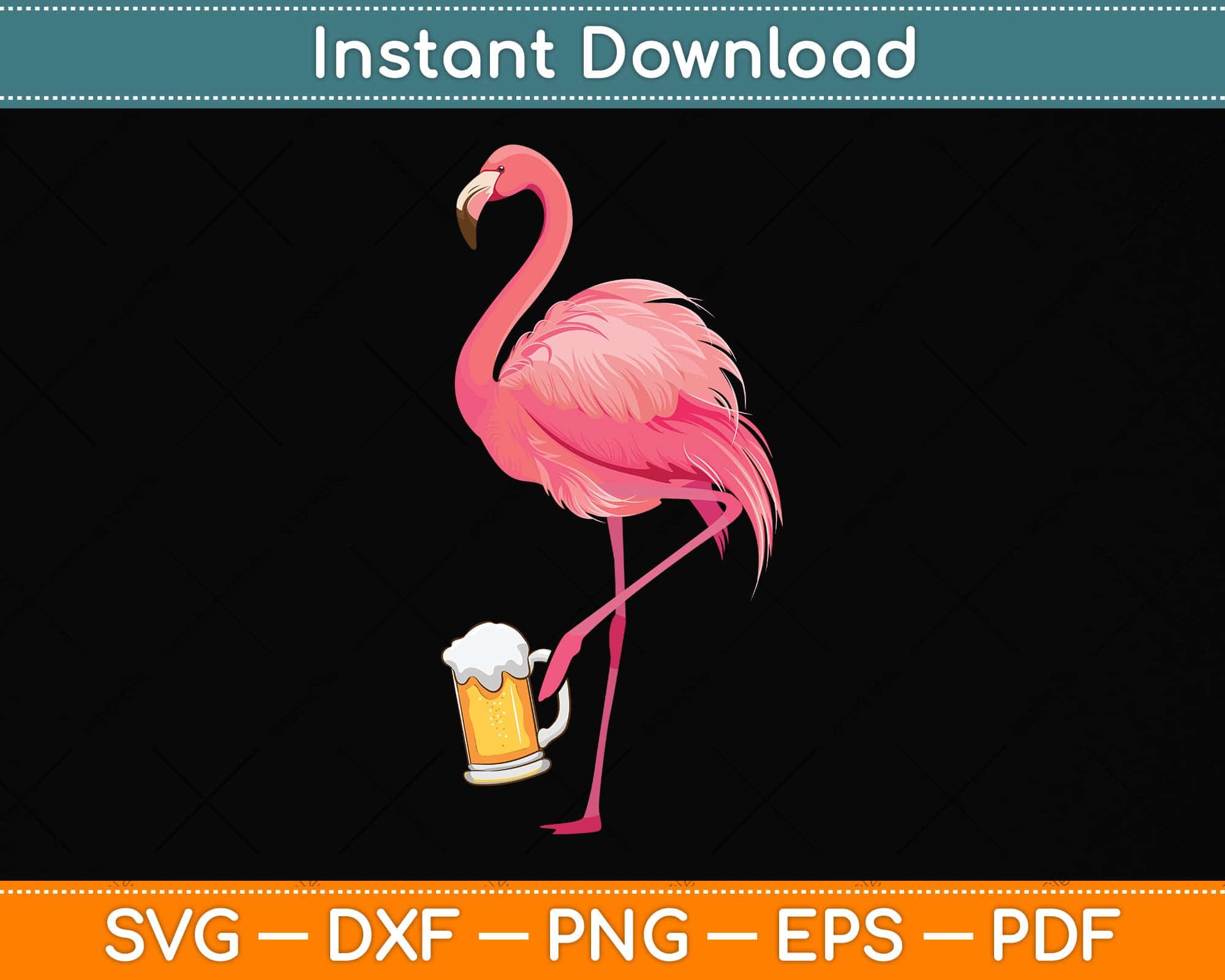 drunk flamingo clipart