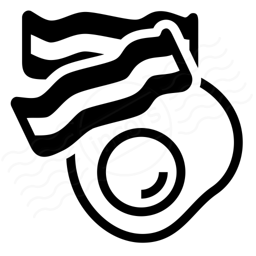 eggs and bacon clipart black and white