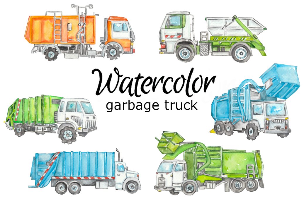 trash truck clipart