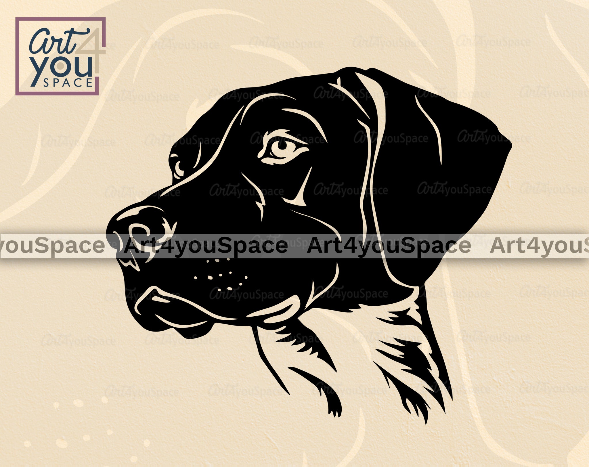 German Shorthaired Pointer Dog Red Eye Color Body Animal Puppy Head Purebred Pup Pedigree K9 Clipart SVG