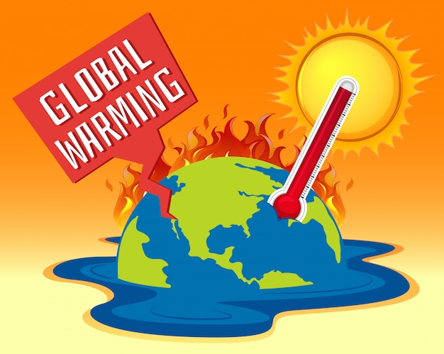 Environment Clipart-kids holding earth with messege global warming 