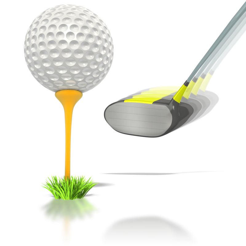 golf ball on tee clipart