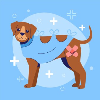 sick dog clipart