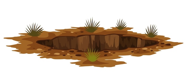 A Big Hole Ground Works Royalty Free Vector Image - Clip Art Library