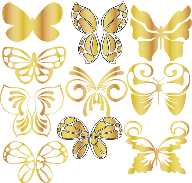 gold butterfly clipart