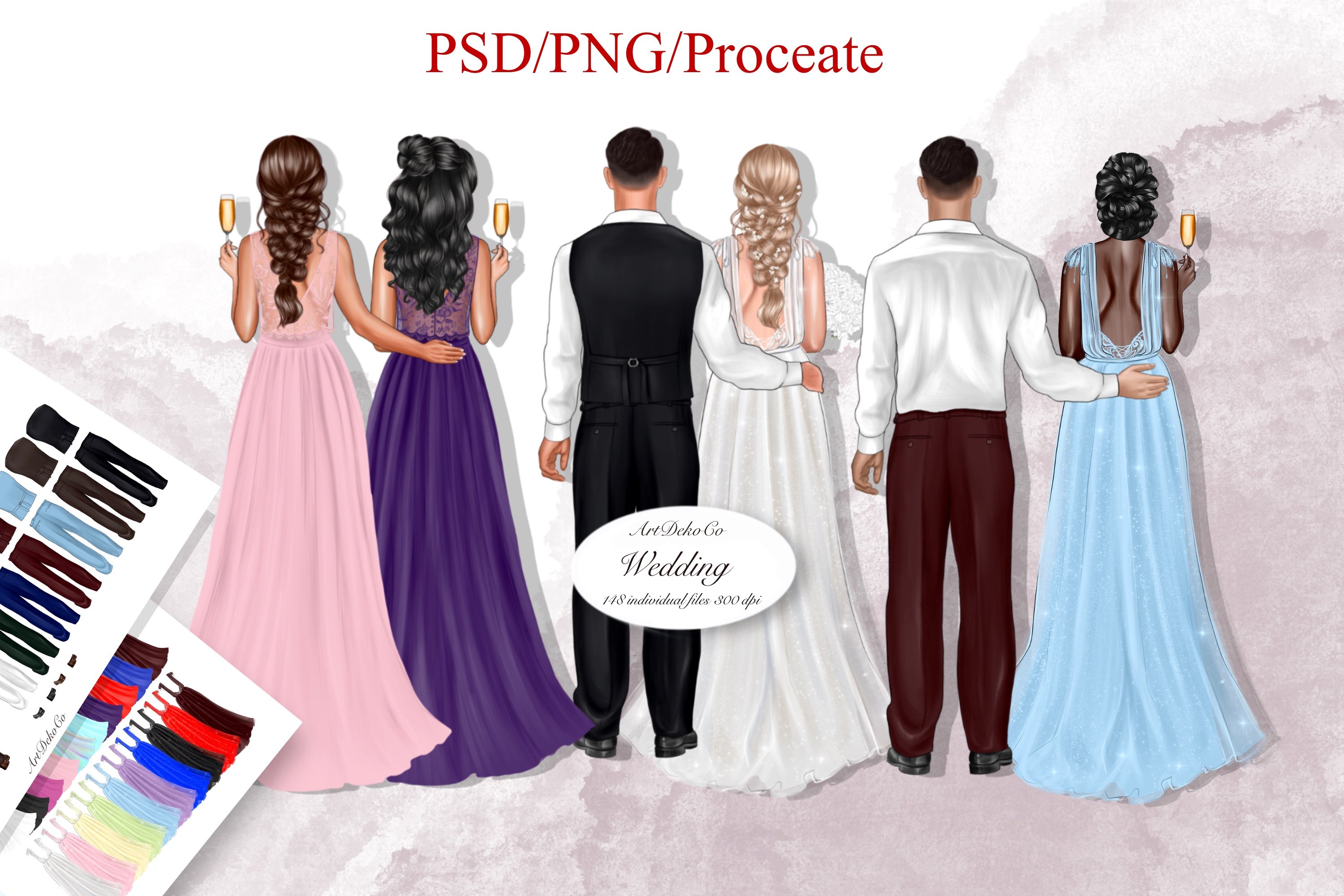 Watercolor Bride and Groom Clipart Png Wedding Couple Images - Clip Art ...