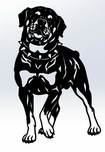 Rottweiler clipart different poses coat colors set