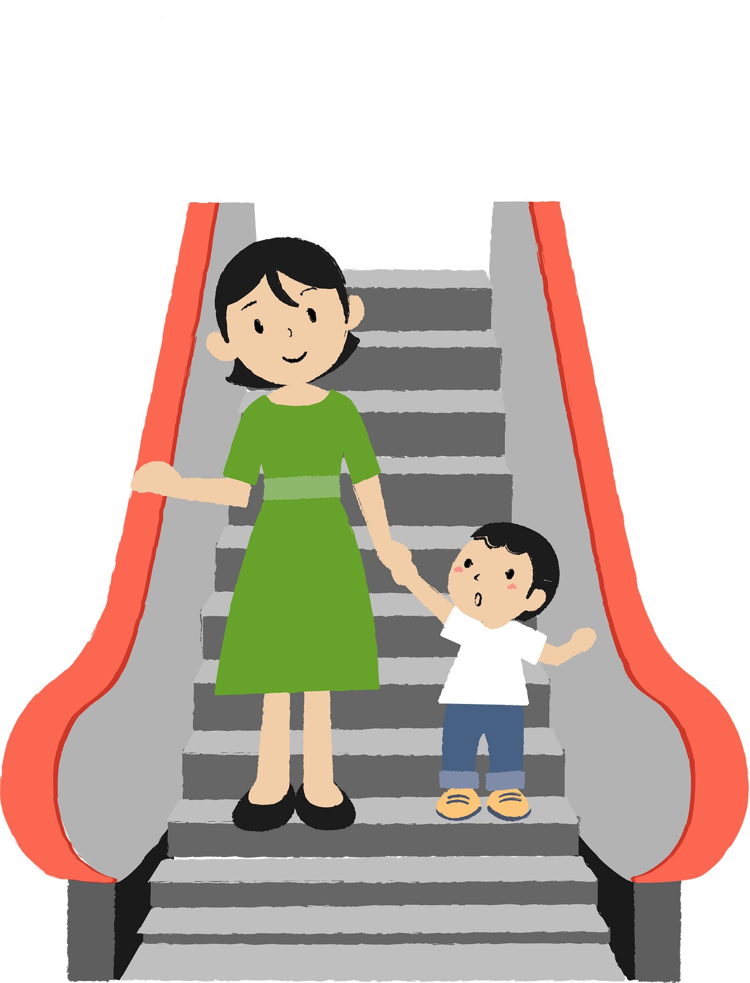 man going up an escalator Royalty Free Vector Clip Art 