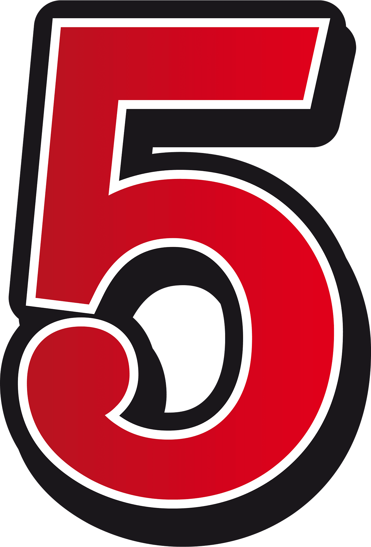 Numbers 1 5 Clipart Transparent Background, Number 5, 5, Number
