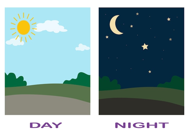 Brochures day and night with shadow - vector EPS clipart - Clip Art Library