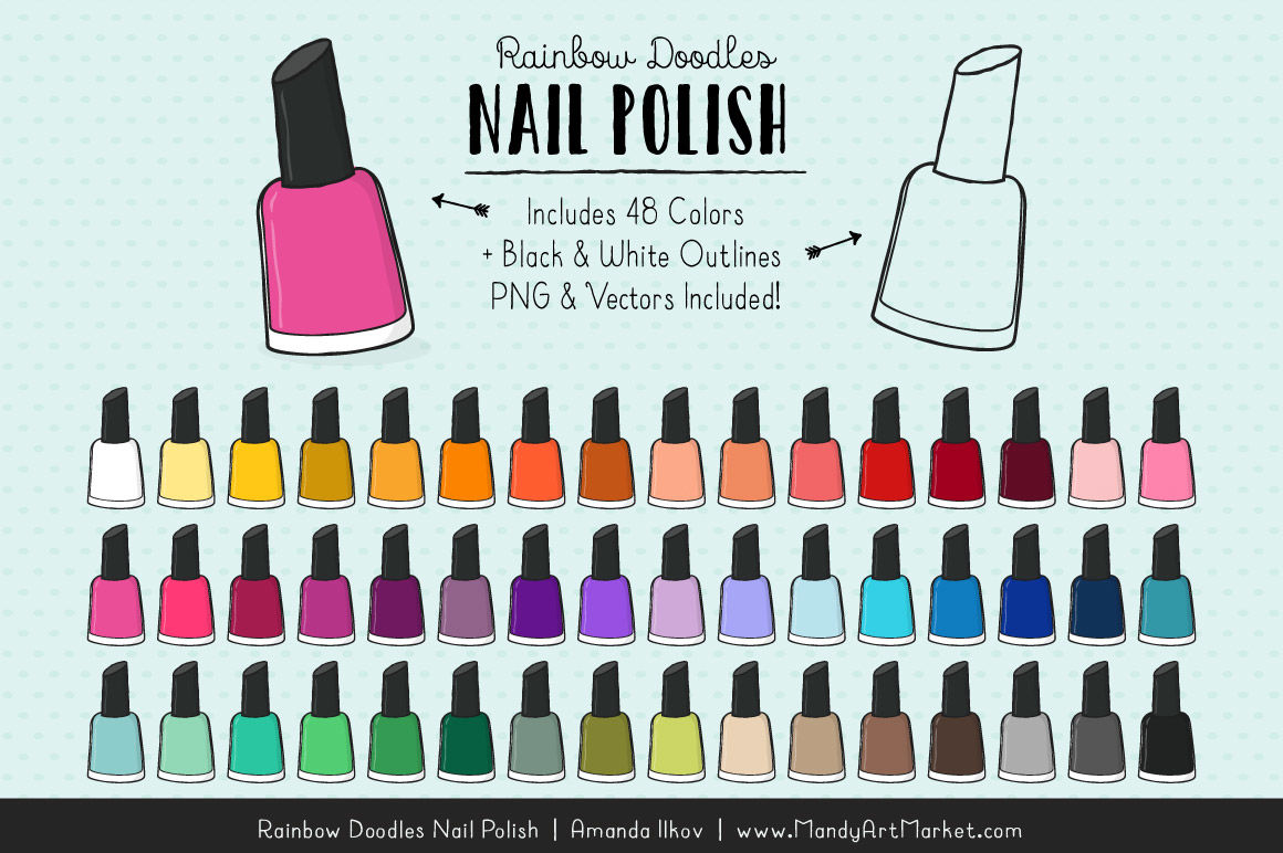 Colorful Nail Polish Clipart Clip Art Library