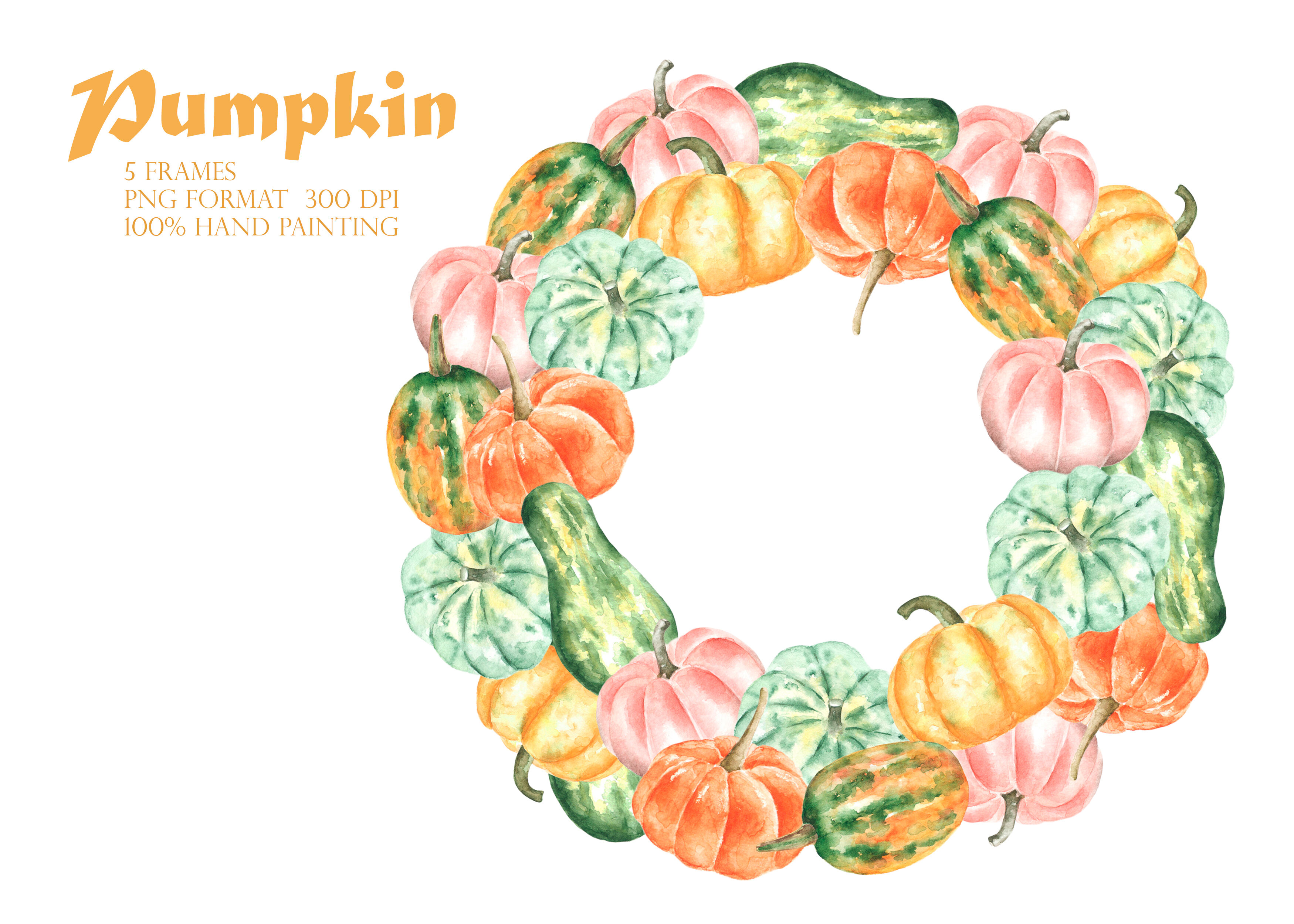 Happy Thanksgiving Pumpkins clipart | Illustrations ~ Creative Market ...