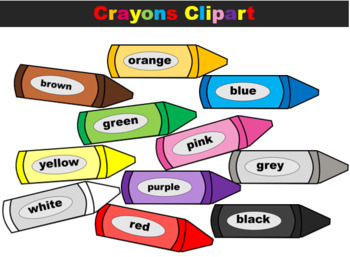 Clip Art: Big Crayons Color I