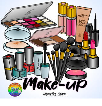 Makeup Clipart, Cosmetics Clipart, Makeup Brush Clipart, Lipstic clipart, Beauty Clipart, Digital Download, PNG Files