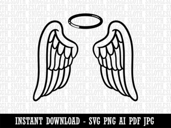 Angel Clipart-cute girl angel with white wings and golden halo - Clip ...