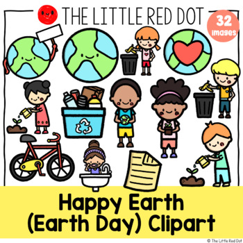Kids Cute Happy Earth Day Vector Illustration Royalty Free SVG 