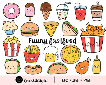 Breakfast Time Set Of Cute Food Icons In Kawaii Style For Sweet - Clip ...