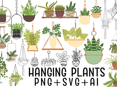 Hanging Plant #4 Print and Cut File - Snap Click Supply Co.
