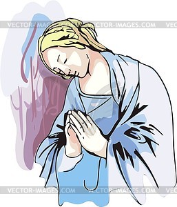 woman praying clipart