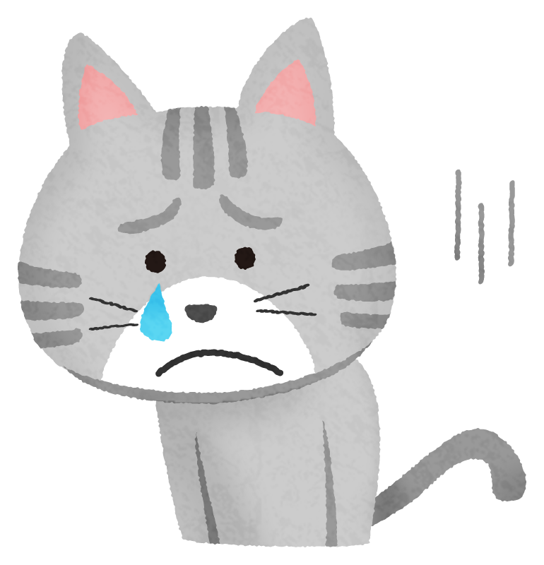 Sad Cartoon Cat Illustration On White Background For Design Stock