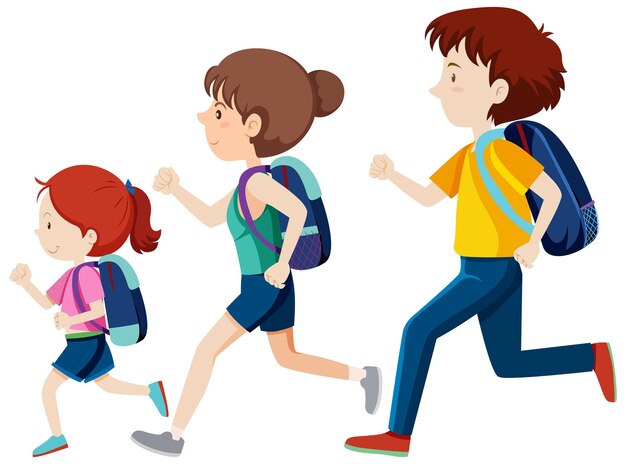 Back to School Clipart-two kids walking to school with their