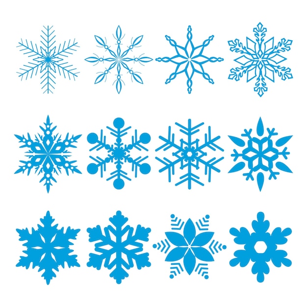 Red Christmas snowflakes clipart set, Pink snowflake clip art