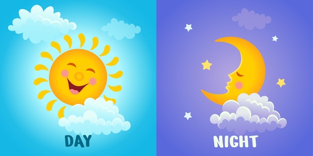 day and night clipart