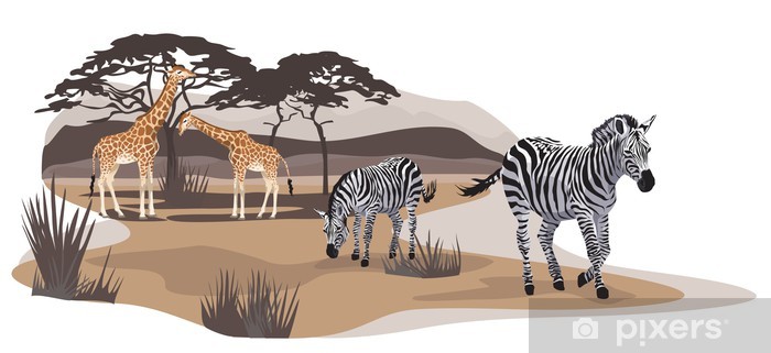 Africa Vector Cartoon Illustration. African Landscape - Etsy
