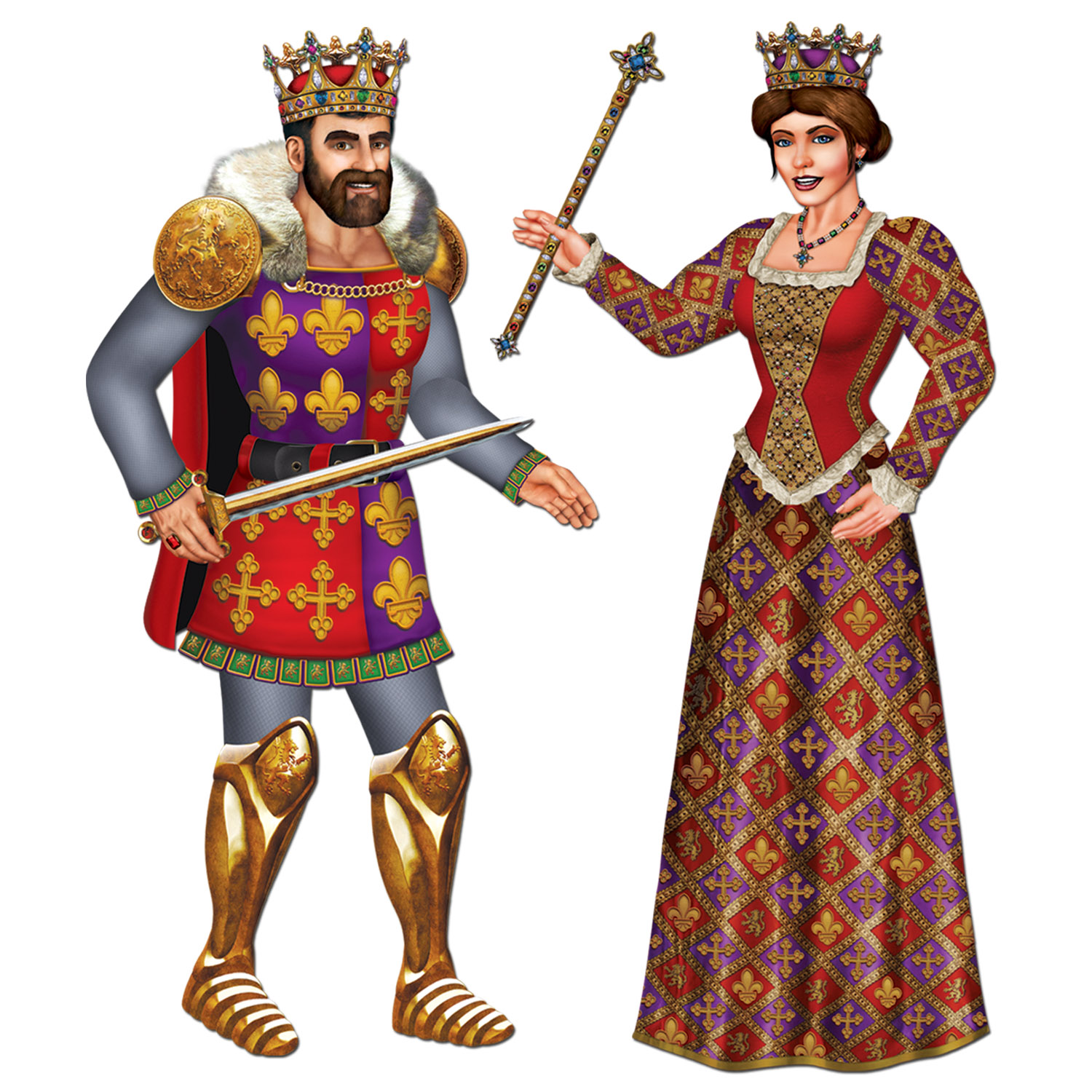 Premium Vector Cute king and queen characters, queen and king