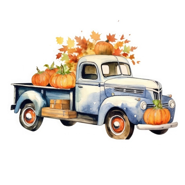 Fall Red Pickup Truck Pumpkin Truck Vintage Red Truck Fall - Etsy ...