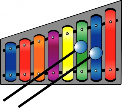 Xylophone and mallets clipart. Free download transparent .PNG 