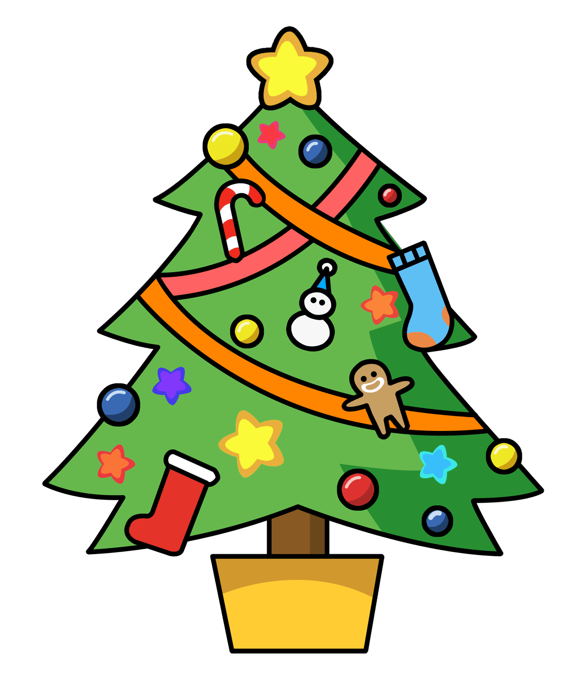 decorating christmas tree clipart