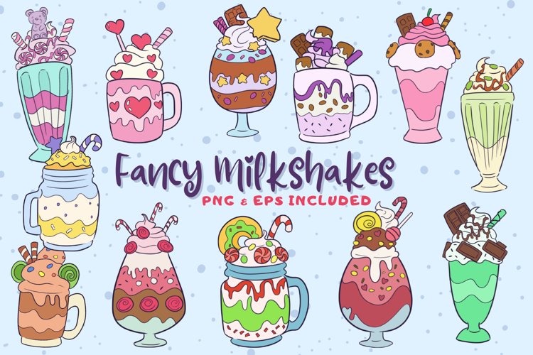 Premium Vector | 020 milkshake sticker cool colors kawaii clip art 