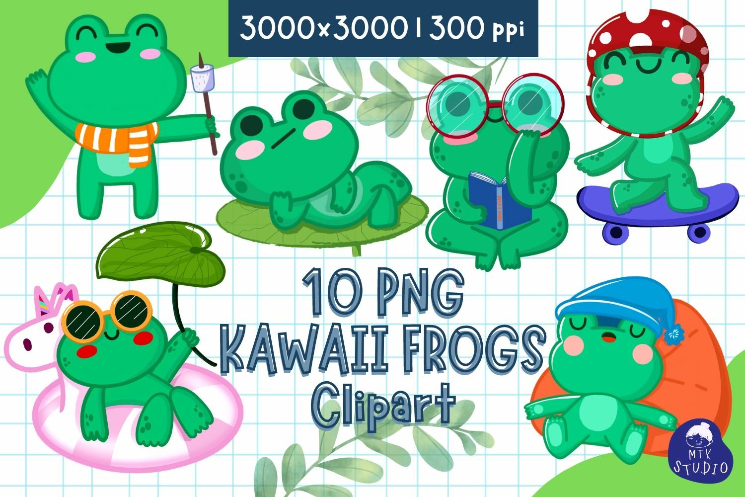 Cute Adorable Baby Frog Nursery Art Kawaii Chibi Cartoon Illustration ·  Creative Fabrica