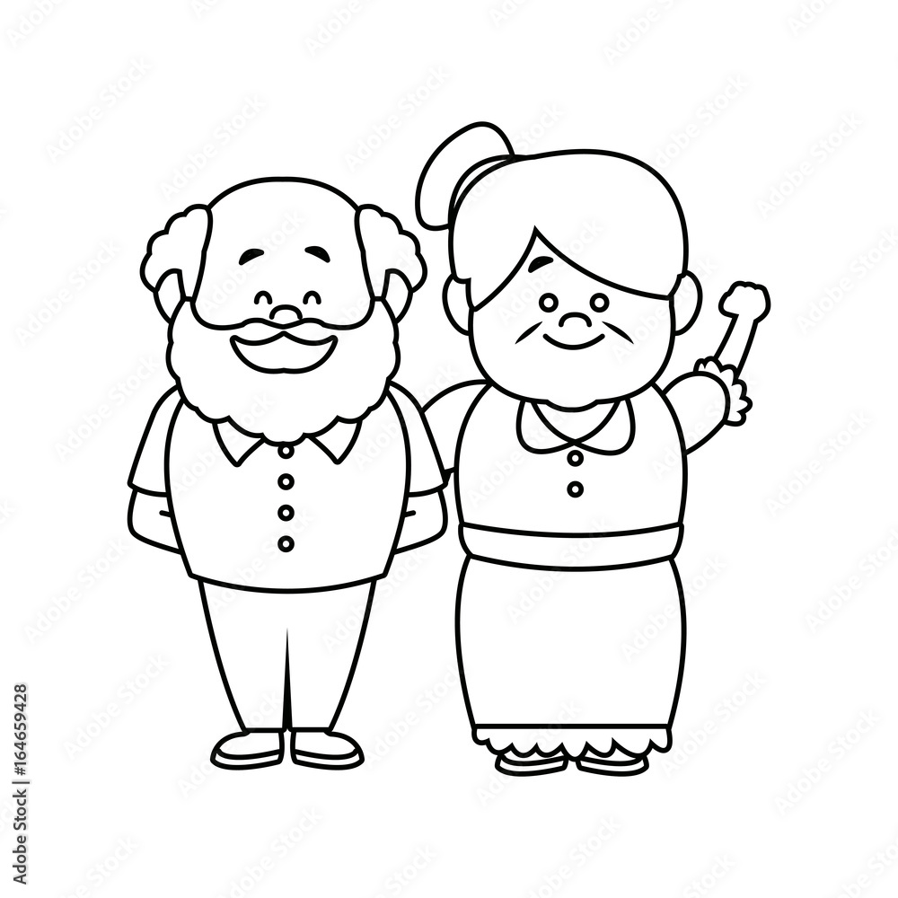 Grandmother, grandfather, grandchildren, family, generation concept. Hand  drawn isolated vector. Stock Vector by ©Elada 212827182
