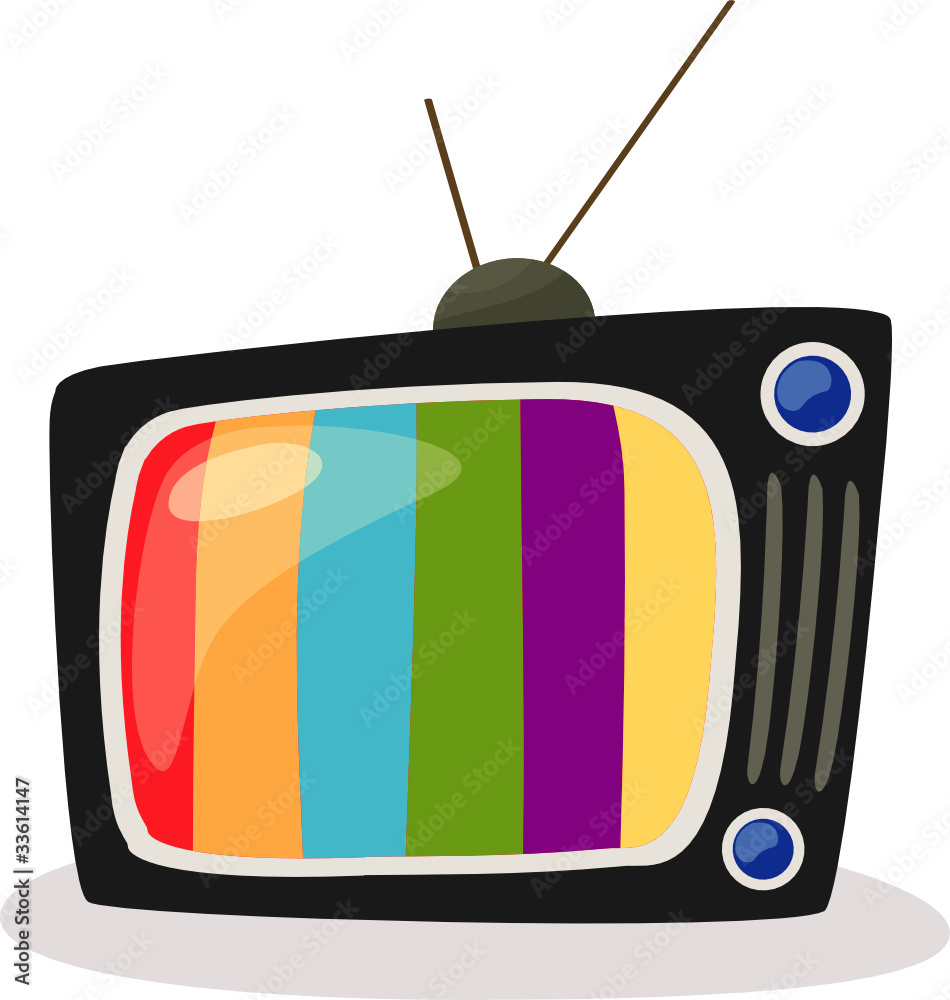 TV Set - Retro Clipart Illustration Stock Vector Image &amp; Art - Alamy