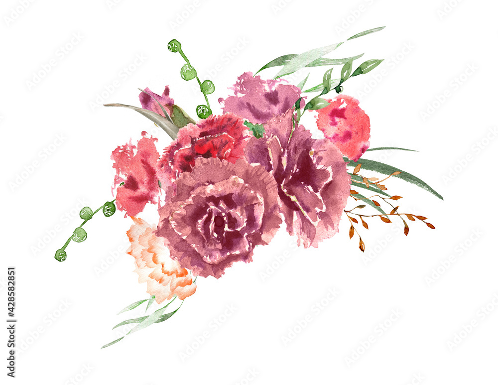 Carnation Flower Digital Watercolor Clipart Carnation Flower - Etsy ...