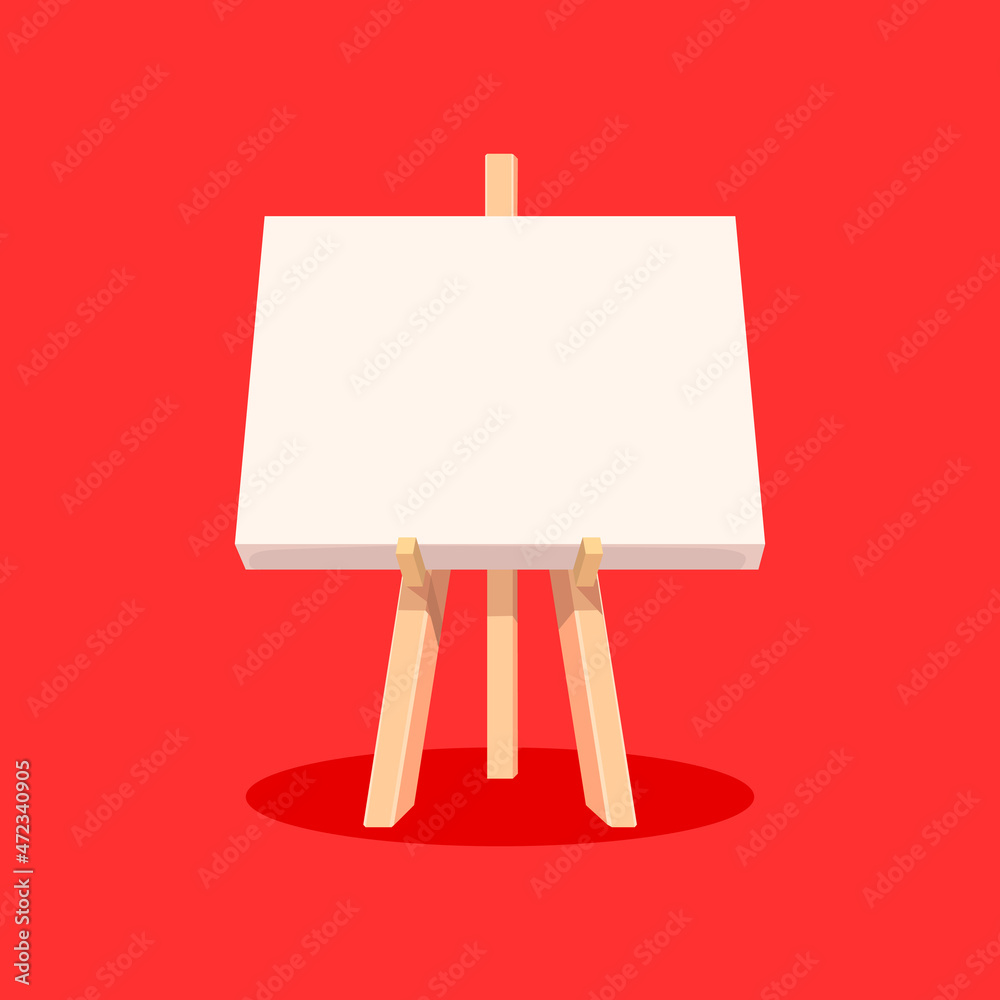 Brown Wooden Easel Blank Canvas Graphic by artpray · Creative Fabrica